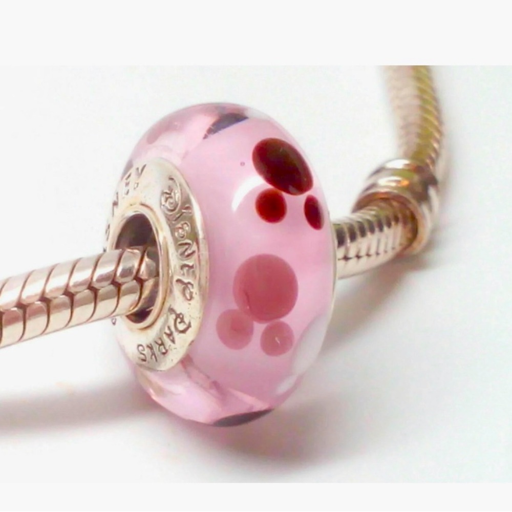 Pandora Disney Park LE Pink Murano Charm Minnie Mouse